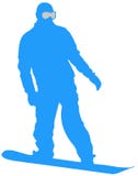 Icona piana dello Snowboarder blu su fondo bianco illustrazione vettoriale Icona piana dello Snowboarder blu su fondo bianco illustrazione vettoriale