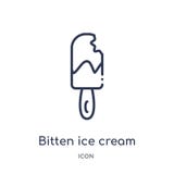 Icona pungente lineare del gelato dalla raccolta del profilo dell'alimento Linea sottile icona pungente del gelato isolata su fon illustrazione vettoriale Icona pungente lineare del gelato dalla raccolta del profilo dell'alimento Linea sottile icona pungente del gelato isolata su fon illustrazione vettoriale