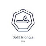 Icona spaccata lineare del triangolo dalla raccolta del profilo delle frecce Linea sottile vettore del triangolo di spaccatura is illustrazione di stock Icona spaccata lineare del triangolo dalla raccolta del profilo delle frecce Linea sottile vettore del triangolo di spaccatura is illustrazione di stock