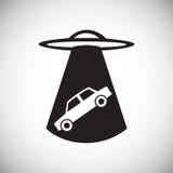 Icona straniera del UFO su fondo bianco per il grafico ed il web design, segno semplice moderno di vettore Concetto del Internet royalty illustrazione gratis Icona straniera del UFO su fondo bianco per il grafico ed il web design, segno semplice moderno di vettore Concetto del Internet royalty illustrazione gratis