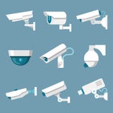 Icone delle videocamere di sicurezza messe royalty illustrazione gratis Icone delle videocamere di sicurezza messe royalty illustrazione gratis