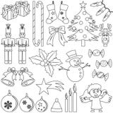 Icone di natale di coloritura illustrazione vettoriale Icone di natale di coloritura illustrazione vettoriale