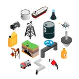 Icone isometriche 3d di industria petrolifera illustrazione di stock Icone isometriche 3d di industria petrolifera illustrazione di stock