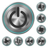 Icone metalliche Media Player Immagini Stock Libere da Diritti Icone metalliche Media Player Immagini Stock Libere da Diritti