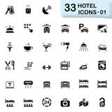 33 icone nere dell'hotel - 01 illustrazione di stock 33 icone nere dell'hotel - 01 illustrazione di stock