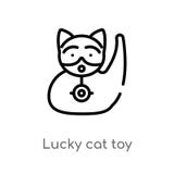 icono afortunado del vector del juguete del gato del esquema l?nea simple negra aislada ejemplo del elemento del otro concepto Mo stock de ilustración icono afortunado del vector del juguete del gato del esquema l?nea simple negra aislada ejemplo del elemento del otro concepto Mo stock de ilustración