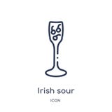 Icono amargo irlandés linear de la colección del esquema de las bebidas Línea fina vector amargo irlandés aislado en el fondo bla ilustración del vector Icono amargo irlandés linear de la colección del esquema de las bebidas Línea fina vector amargo irlandés aislado en el fondo bla ilustración del vector
