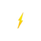 Icono amarillo simple del rayo Trueno, perno y muestra de alto voltaje ilustración del vector Icono amarillo simple del rayo Trueno, perno y muestra de alto voltaje ilustración del vector