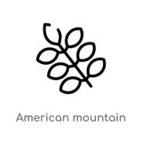 icono americano del vector de la ceniza de montaña del esquema l?nea simple negra aislada ejemplo del elemento del concepto de la ilustración del vector icono americano del vector de la ceniza de montaña del esquema l?nea simple negra aislada ejemplo del elemento del concepto de la ilustración del vector