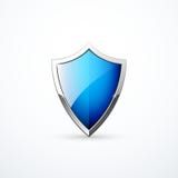 Icono azul del escudo del vector stock de ilustración Icono azul del escudo del vector stock de ilustración