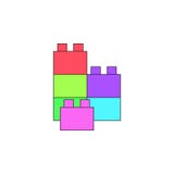 Icono coloreado juguete del lego de la historieta Las muestras y los símbolos se pueden utilizar para la web, logotipo, app móvil stock de ilustración Icono coloreado juguete del lego de la historieta Las muestras y los símbolos se pueden utilizar para la web, logotipo, app móvil stock de ilustración