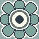 Icono común del vector Icono plano del girasol Flor de la primavera en un fondo azul stock de ilustración Icono común del vector Icono plano del girasol Flor de la primavera en un fondo azul stock de ilustración