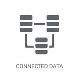 Icono conectado de los datos Concepto conectado de moda del logotipo de los datos en blanco libre illustration Icono conectado de los datos Concepto conectado de moda del logotipo de los datos en blanco libre illustration