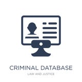 Icono criminal de la base de datos Ico criminal de la base de datos del vector plano de moda stock de ilustración Icono criminal de la base de datos Ico criminal de la base de datos del vector plano de moda stock de ilustración