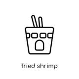 Icono de Fried Shrimp de la colección china de la comida stock de ilustración Icono de Fried Shrimp de la colección china de la comida stock de ilustración