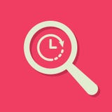 Icono de la búsqueda con la muestra del reloj Busque el icono y la cuenta descendiente, plazo, horario, planeando concepto libre illustration Icono de la búsqueda con la muestra del reloj Busque el icono y la cuenta descendiente, plazo, horario, planeando concepto libre illustration