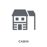 Icono de la cabina de la colección que acampa stock de ilustración Icono de la cabina de la colección que acampa stock de ilustración