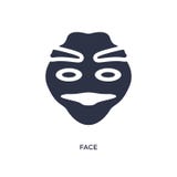 Icono de la cara en el fondo blanco Ejemplo simple del elemento del concepto de la historia stock de ilustración Icono de la cara en el fondo blanco Ejemplo simple del elemento del concepto de la historia stock de ilustración