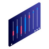 Icono de la carta del gráfico, estilo isométrico stock de ilustración Icono de la carta del gráfico, estilo isométrico stock de ilustración