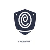 Icono de la huella dactilar en el fondo blanco Ejemplo simple del elemento del concepto del gdpr stock de ilustración Icono de la huella dactilar en el fondo blanco Ejemplo simple del elemento del concepto del gdpr stock de ilustración
