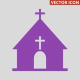 Icono de la iglesia en fondo gris stock de ilustración Icono de la iglesia en fondo gris stock de ilustración