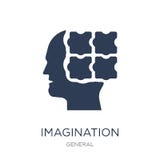 Icono de la imaginación Icono plano de moda de la imaginación del vector en b blanco ilustración del vector Icono de la imaginación Icono plano de moda de la imaginación del vector en b blanco ilustración del vector