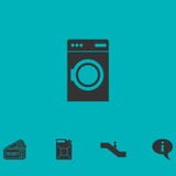 Icono de la lavadora plano ilustración del vector Icono de la lavadora plano ilustración del vector