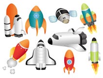 Icono de la nave espacial de la historieta stock de ilustración Icono de la nave espacial de la historieta stock de ilustración