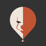Icono de la película de las TIC Cara del payaso en el impulso stock de ilustración Icono de la película de las TIC Cara del payaso en el impulso stock de ilustración