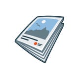 Icono de la revista o del folleto en estilo de la historieta ilustración del vector Icono de la revista o del folleto en estilo de la historieta ilustración del vector