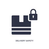 icono de la seguridad de la entrega en el fondo blanco Ejemplo simple del elemento del concepto de la entrega y de la logística ilustración del vector icono de la seguridad de la entrega en el fondo blanco Ejemplo simple del elemento del concepto de la entrega y de la logística ilustración del vector