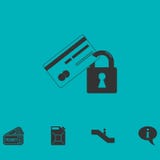 Icono de la seguridad de la tarjeta de crédito completamente stock de ilustración Icono de la seguridad de la tarjeta de crédito completamente stock de ilustración