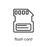 Icono de la tarjeta flash Ico linear plano moderno de moda de la tarjeta flash del vector stock de ilustración Icono de la tarjeta flash Ico linear plano moderno de moda de la tarjeta flash del vector stock de ilustración