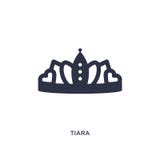 icono de la tiara en el fondo blanco Ejemplo simple del elemento del concepto de la joyería ilustración del vector icono de la tiara en el fondo blanco Ejemplo simple del elemento del concepto de la joyería ilustración del vector