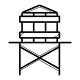 Icono de la torre de agua ilustración del vector Icono de la torre de agua ilustración del vector