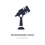 icono de la voz del micrófono en el fondo blanco Ejemplo simple del elemento del concepto de la tecnología stock de ilustración icono de la voz del micrófono en el fondo blanco Ejemplo simple del elemento del concepto de la tecnología stock de ilustración