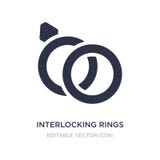 icono de los anillos que entrelaza en el fondo blanco Ejemplo simple del elemento del concepto general stock de ilustración icono de los anillos que entrelaza en el fondo blanco Ejemplo simple del elemento del concepto general stock de ilustración