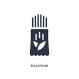 icono de los macarrones en el fondo blanco Ejemplo simple del elemento del concepto de la gastronomía libre illustration icono de los macarrones en el fondo blanco Ejemplo simple del elemento del concepto de la gastronomía libre illustration