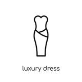 icono de lujo del vestido Vestido de lujo del vector linear plano moderno de moda ilustración del vector icono de lujo del vestido Vestido de lujo del vector linear plano moderno de moda ilustración del vector