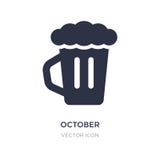 icono de octubre en el fondo blanco Ejemplo simple del elemento del concepto del alcohol ilustración del vector icono de octubre en el fondo blanco Ejemplo simple del elemento del concepto del alcohol ilustración del vector