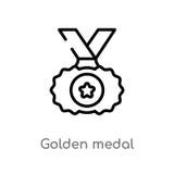 icono de oro del vector de la medalla del esquema línea simple negra aislada ejemplo del elemento del concepto de los deportes Mo libre illustration icono de oro del vector de la medalla del esquema línea simple negra aislada ejemplo del elemento del concepto de los deportes Mo libre illustration