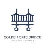 Icono de puente Golden Gate Puente Golden Gate plano de moda i del vector ilustración del vector Icono de puente Golden Gate Puente Golden Gate plano de moda i del vector ilustración del vector