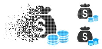 Icono de semitono destrozado del bolso del dinero de Pixelated stock de ilustración Icono de semitono destrozado del bolso del dinero de Pixelated stock de ilustración