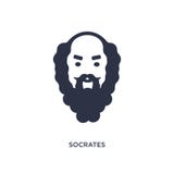 icono de Sócrates en el fondo blanco Ejemplo simple del elemento del concepto de Grecia stock de ilustración icono de Sócrates en el fondo blanco Ejemplo simple del elemento del concepto de Grecia stock de ilustración