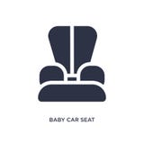 icono del asiento de carro del bebé en el fondo blanco Ejemplo simple del elemento de niños y del concepto del bebé ilustración del vector icono del asiento de carro del bebé en el fondo blanco Ejemplo simple del elemento de niños y del concepto del bebé ilustración del vector