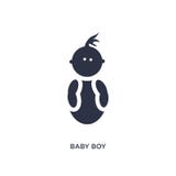 icono del bebé en el fondo blanco Ejemplo simple del elemento del concepto del niño y del bebé stock de ilustración icono del bebé en el fondo blanco Ejemplo simple del elemento del concepto del niño y del bebé stock de ilustración
