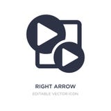 icono del botón de reproducción de la flecha derecha en el fondo blanco Ejemplo simple del elemento del concepto de UI stock de ilustración icono del botón de reproducción de la flecha derecha en el fondo blanco Ejemplo simple del elemento del concepto de UI stock de ilustración