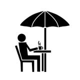 Icono del caf? de la acera stock de ilustración Icono del caf? de la acera stock de ilustración