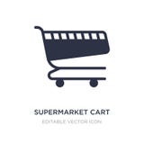 icono del carro del supermercado en el fondo blanco Ejemplo simple del elemento del concepto del comercio ilustración del vector icono del carro del supermercado en el fondo blanco Ejemplo simple del elemento del concepto del comercio ilustración del vector