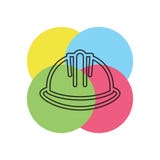 Icono del casco de seguridad - icono de la construcción stock de ilustración Icono del casco de seguridad - icono de la construcción stock de ilustración